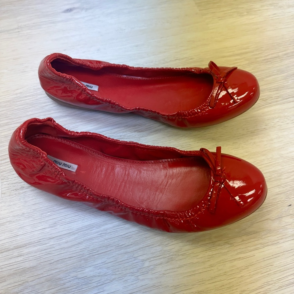 Miu Miu Patent Leather Ballet Flats